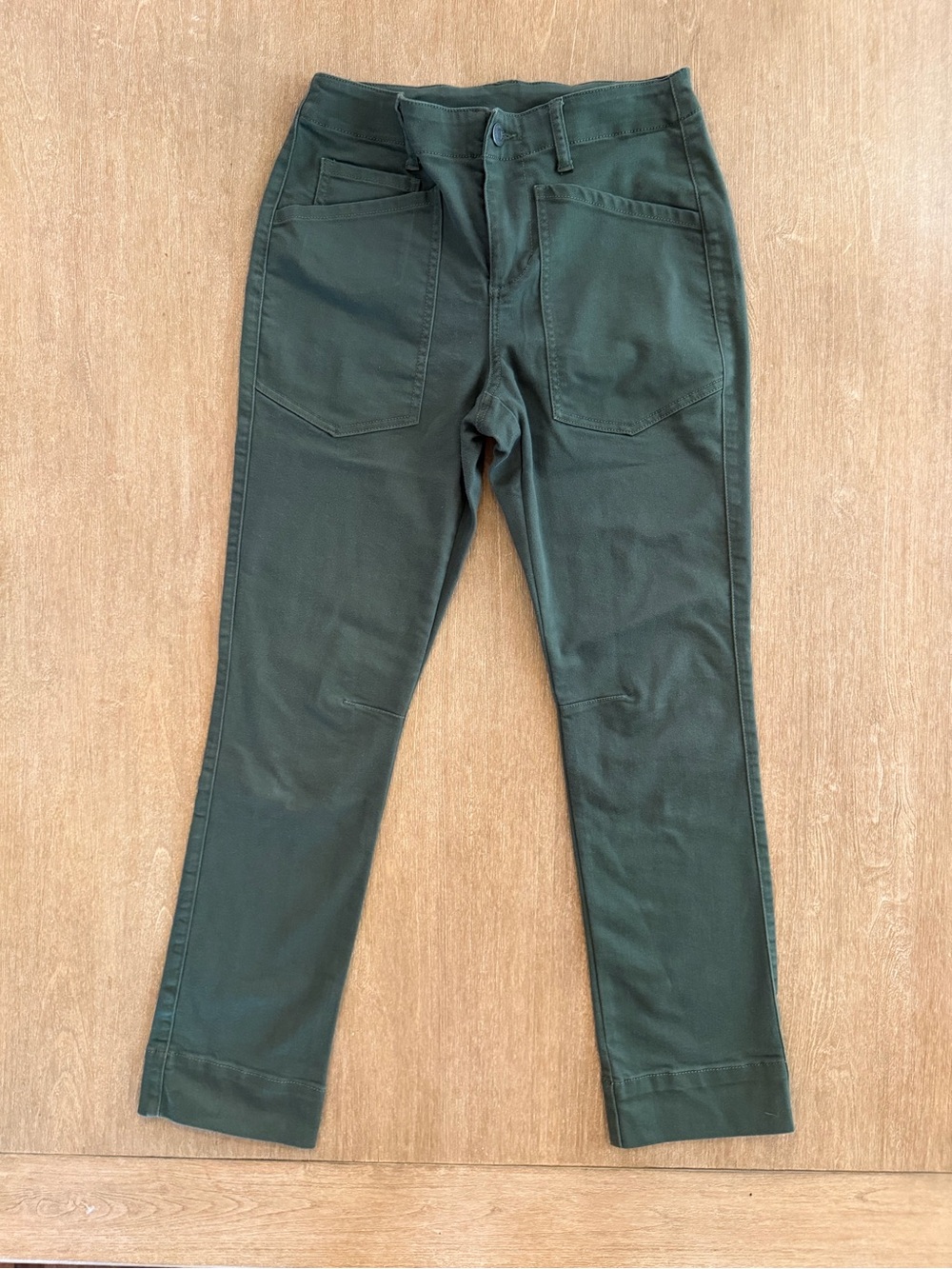 Cabi Olive Green Slim Straight Utility Pants Size 4 Stretch